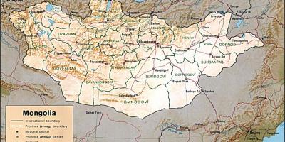 蒙古的地理地图