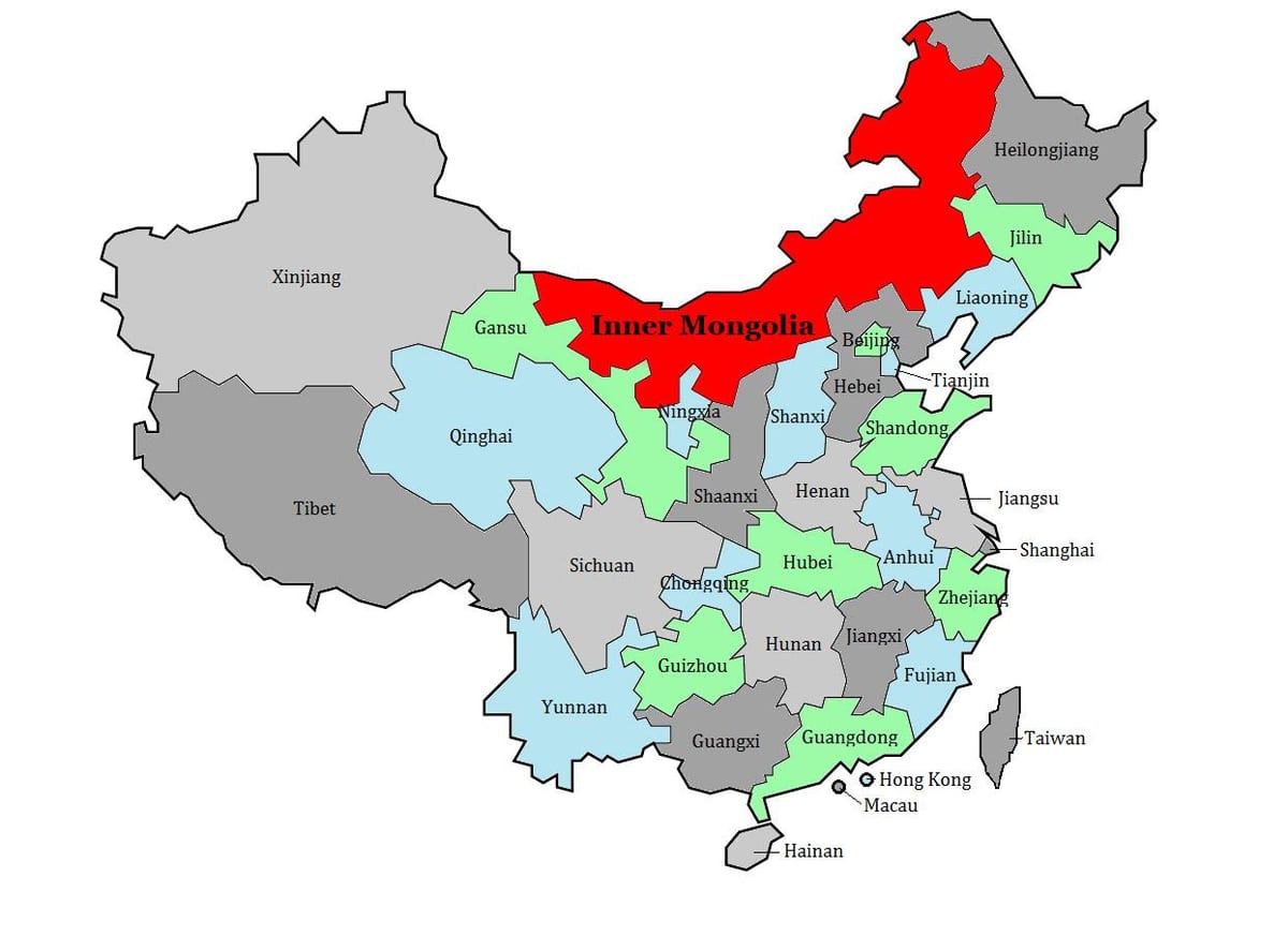 地图蒙古地区