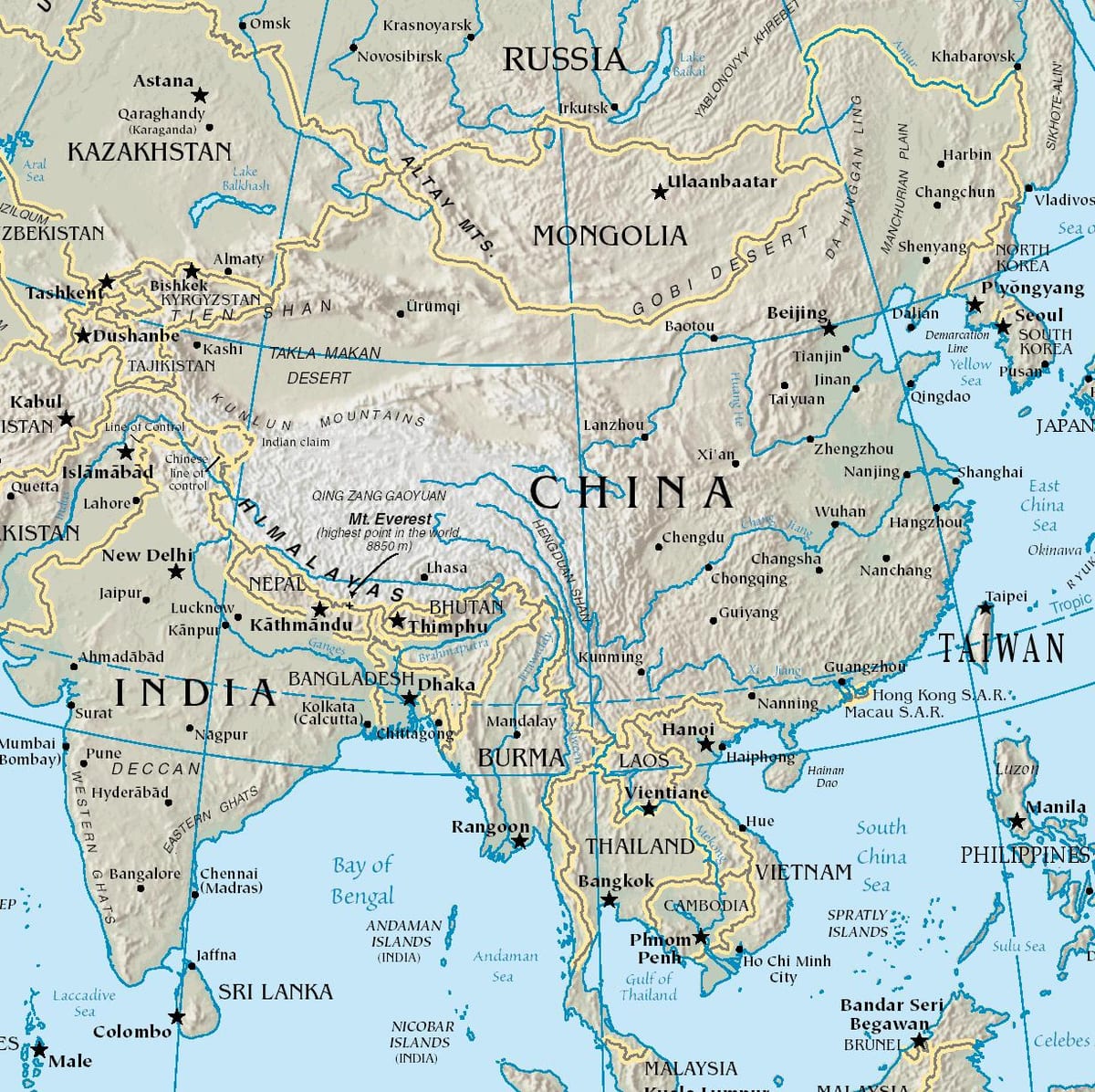 蒙古高原地图上的位置