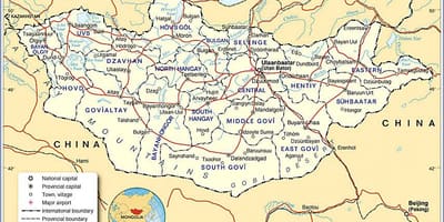 蒙古旅游地图