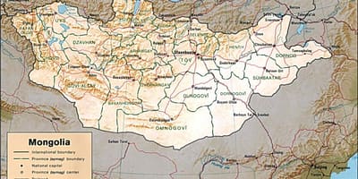 蒙古的地理地图